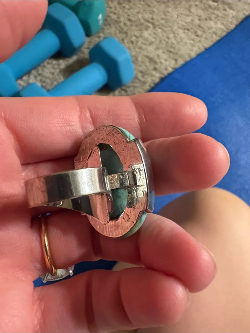 Turquoise Oval cocktail Ring